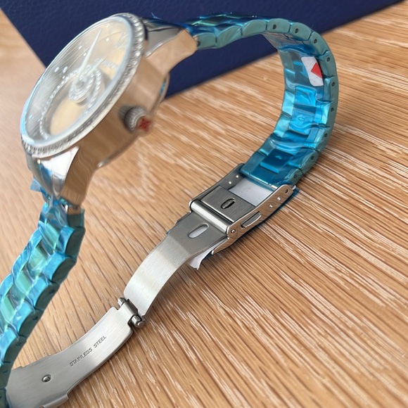 NIB ARAGON Ronda 762 A215 Star Halo Swarovski Crystals Stainless Steel - Picture 9 of 9